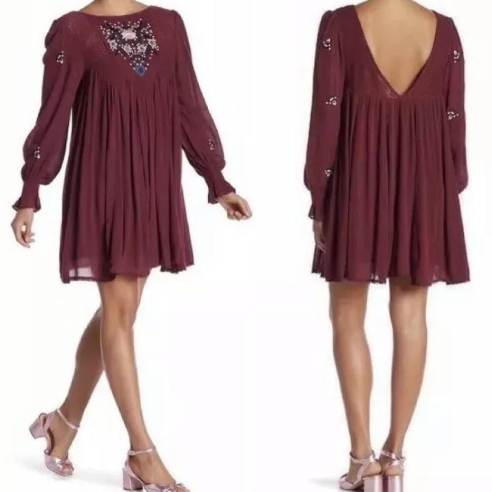 Free people Mohave Moya Embroidered Swing Dress XS